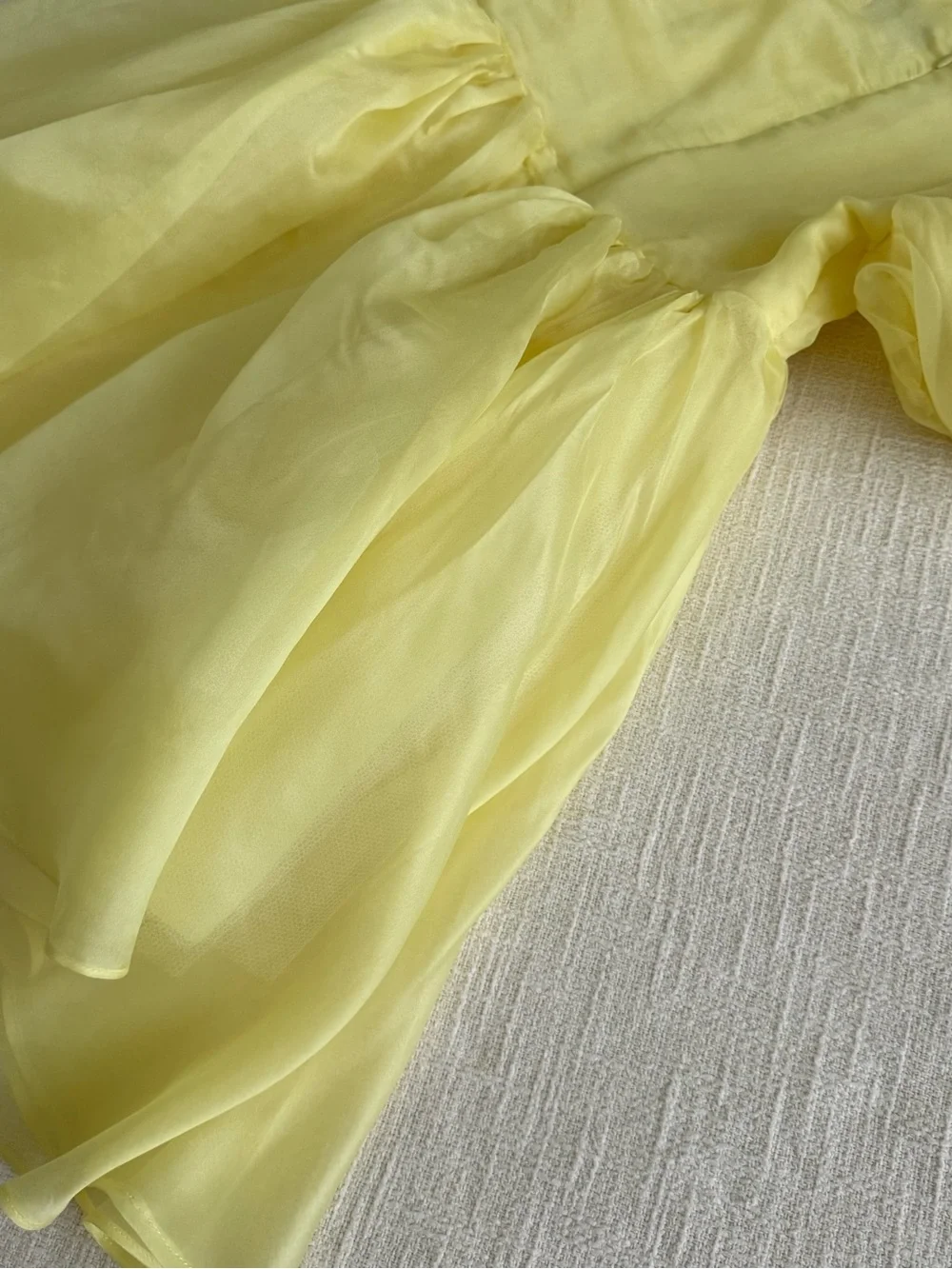 Bardot Girls Yellow Puff Sleeve Formal Dress